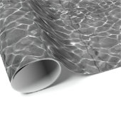 Lichte reflecties op water: zwart en wit cadeaupapier (Rol Hoek)