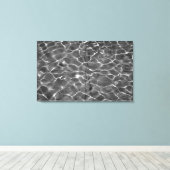 Lichte reflecties op water: zwart en wit canvas afdruk (Insitu (Houten vloer))