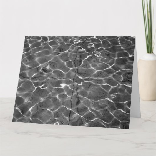 Lichte reflecties op water: zwart en wit kaart (Voorkant)