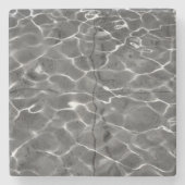 Lichte reflecties op water: zwart en wit stenen onderzetter (Voorkant)