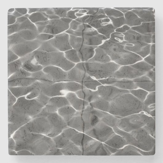 Lichte reflecties op water: zwart en wit stenen onderzetter (Voorkant)