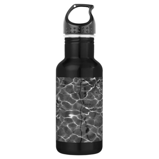 Lichte reflecties op water: zwart en wit waterfles  (Voorkant)