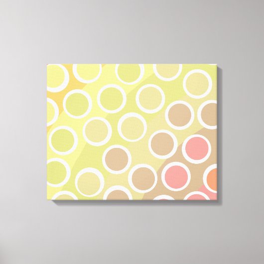 Lichte regenboog met Big Polka Dots Canvas Afdruk (Voorkant)