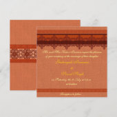 Lichte rode brocade Hindu bruiloft Kaart (Voorkant / Achterkant)