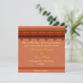 Lichte rode brocade Hindu bruiloft Kaart (Staand voorkant)