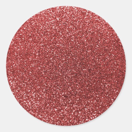 Lichte rode glitter ronde sticker (Voorkant)