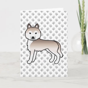 Lichte rode Siberische Husky Schattige Cartoon Hon Kaart