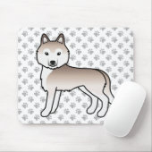Lichte Rode Siberische Husky Schattige Cartoon Hon Muismat (Met muis)