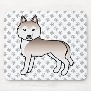 Lichte Rode Siberische Husky Schattige Cartoon Hon Muismat
