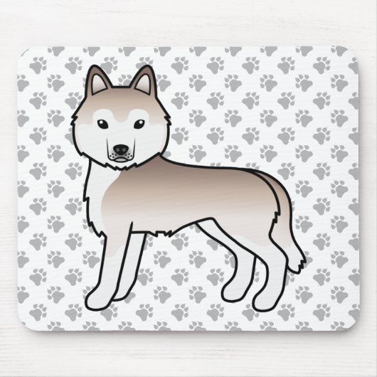 Lichte Rode Siberische Husky Schattige Cartoon Hon Muismat (Voorkant)