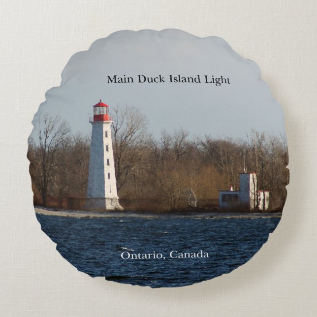 Lichte rondkussen op Duck Island Rond Kussen (Voorkant)