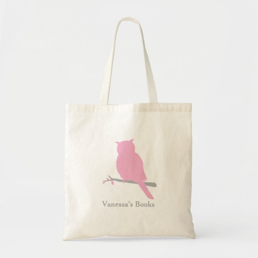 Lichte rondvogel, silhouette roze bibliotheektas tote bag (Voorkant)
