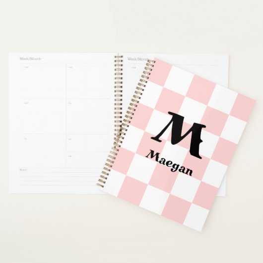 Lichte Rood Geruite Patroon Achtergrond Planner (Display)