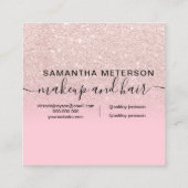 lichte roos goud glitter ombre snoep roze hallo vierkante visitekaartje (Achterkant)