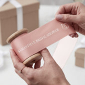 Lichte Roze Aangepaste Bruiloftsdouche Satijnen Lint