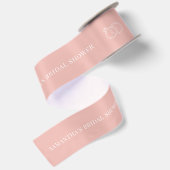Lichte Roze Aangepaste Bruiloftsdouche Satijnen Lint (Achterkant)