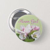 Lichte roze appelbloem-bruiloft ronde button 5,7 cm (Voorkant /achterkant)