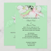 Lichte roze appelbloem voor de groene bruiloft kaart (Voorkant / Achterkant)