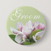 Lichte roze appelbloemen bruiloft ronde button 7,6 cm (Voorkant)