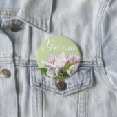 Lichte roze appelbloemen bruiloft ronde button 7,6 cm (In situ)