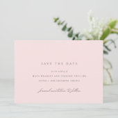Lichte Roze Blush | Elegante Eenvoudige Bruiloft Save The Date (Staand voorkant)