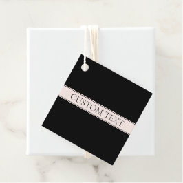 Lichte roze blush streep & elegante bewerkbare tek bedankjes labels