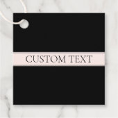 Lichte roze blush streep & elegante bewerkbare tek bedankjes labels (Voorkant)