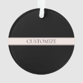 Lichte roze blush streep & elegante bewerkbare tek ornament (achterkant)
