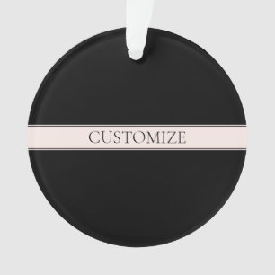 Lichte roze blush streep & elegante bewerkbare tek ornament