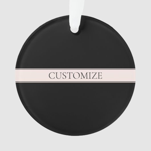 Lichte roze blush streep & elegante bewerkbare tek ornament (voorkant)