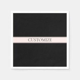 Lichte roze blush streep & elegante bewerkbare tek servet