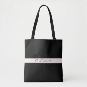 Lichte roze blush streep & elegante bewerkbare tek tote bag