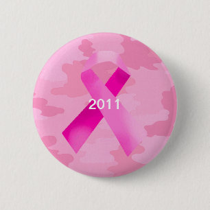 Lichte Roze Camouflage Roze Lint Datum Knop Ronde Button 5,7 Cm