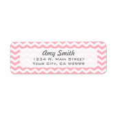 lichte roze Chevron Return-adreslabels Etiket (Voorkant)