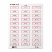 lichte roze Chevron Return-adreslabels Etiket (Full Sheet)