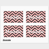 Lichte Roze Chevronlijnen Rechthoekige Sticker (Vel)