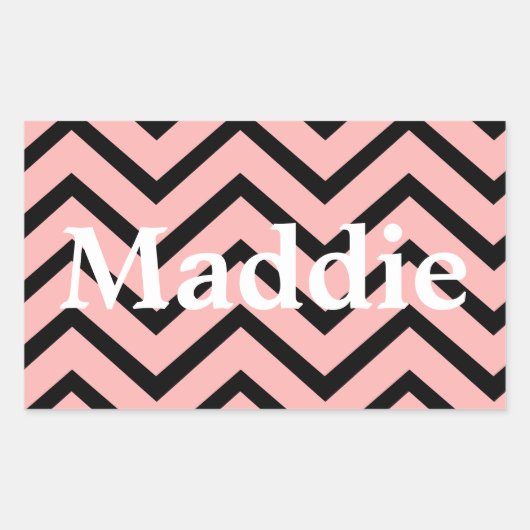 Lichte Roze Chevronlijnen Rechthoekige Sticker (Voorkant)