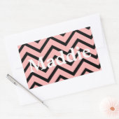 Lichte Roze Chevronlijnen Rechthoekige Sticker (Envelop)