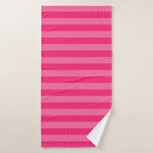 Lichte roze en hete roze strepen badhanddoek (Badhanddoek)
