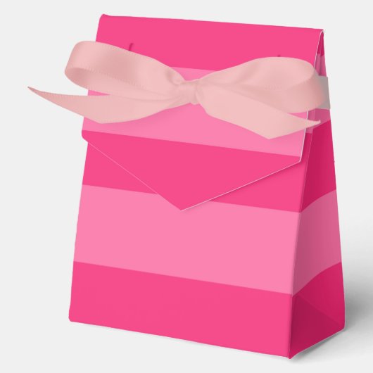 Lichte roze en hete roze strepen bedankdoosjes (Voorkant)