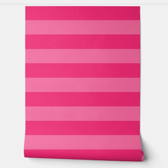 Lichte roze en hete roze strepen behang (Afrollen)