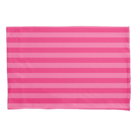 Lichte roze en hete roze strepen kussensloop (Voorkant)