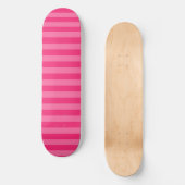 Lichte roze en hete roze strepen persoonlijk skateboard (Voorkant)