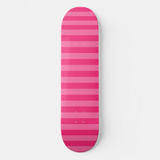 Lichte roze en hete roze strepen persoonlijk skateboard (Voorkant)
