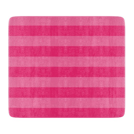 Lichte roze en hete roze strepen snijplank (Voorkant)