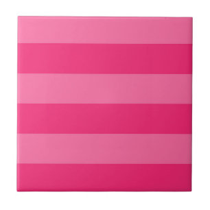 Lichte roze en hete roze strepen tegeltje