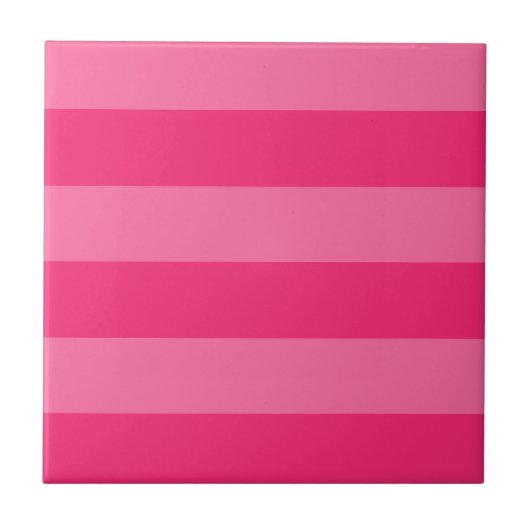 Lichte roze en hete roze strepen tegeltje (Voorkant)