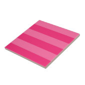 Lichte roze en hete roze strepen tegeltje (Zijkant)