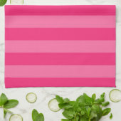 Lichte roze en hete roze strepen theedoek (Gevouwen)