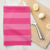 Lichte roze en hete roze strepen theedoek (Quarter Fold)
